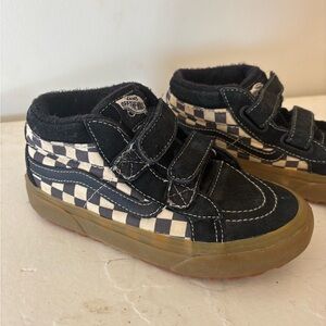 Vans Kids Black and White Checkered Sneakers